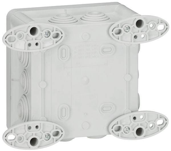 Barrette de connexion blanche à entrées multiples et vis, adaptée aux installations électriques.