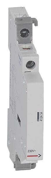 Appareil électrique fin et rectangulaire portant l'inscription '230V' en bas. Deux vis visibles en haut et en bas. Fonction inconnue.