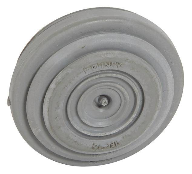 Un objet métallique gris et rond, composé de plusieurs cercles concentriques, probablement une pièce ou un composant technique.