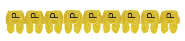 Outils jaunes avec des lettres noires 'P'.