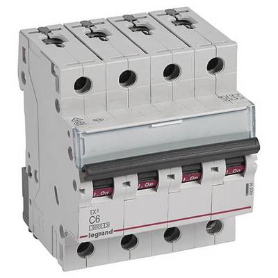Disjoncteur à quatre interrupteurs, chacun marqué 'On', utilisé pour le contrôle des circuits électriques.