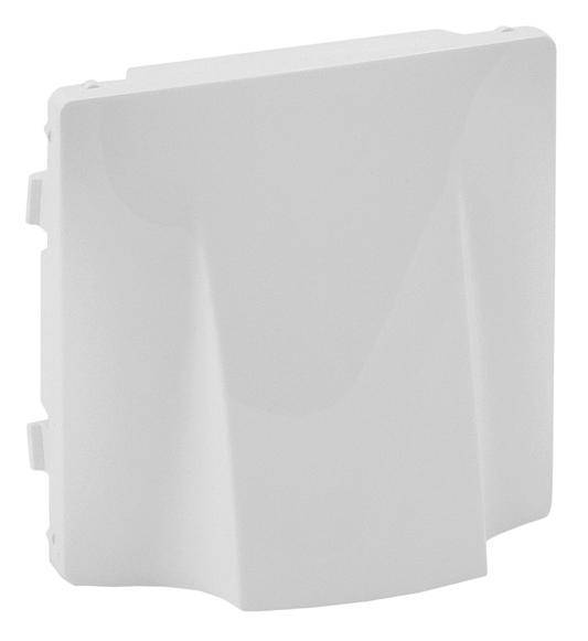 Un boîtier en plastique blanc simple, à la surface lisse, probablement un boîtier technique ou un couvercle.