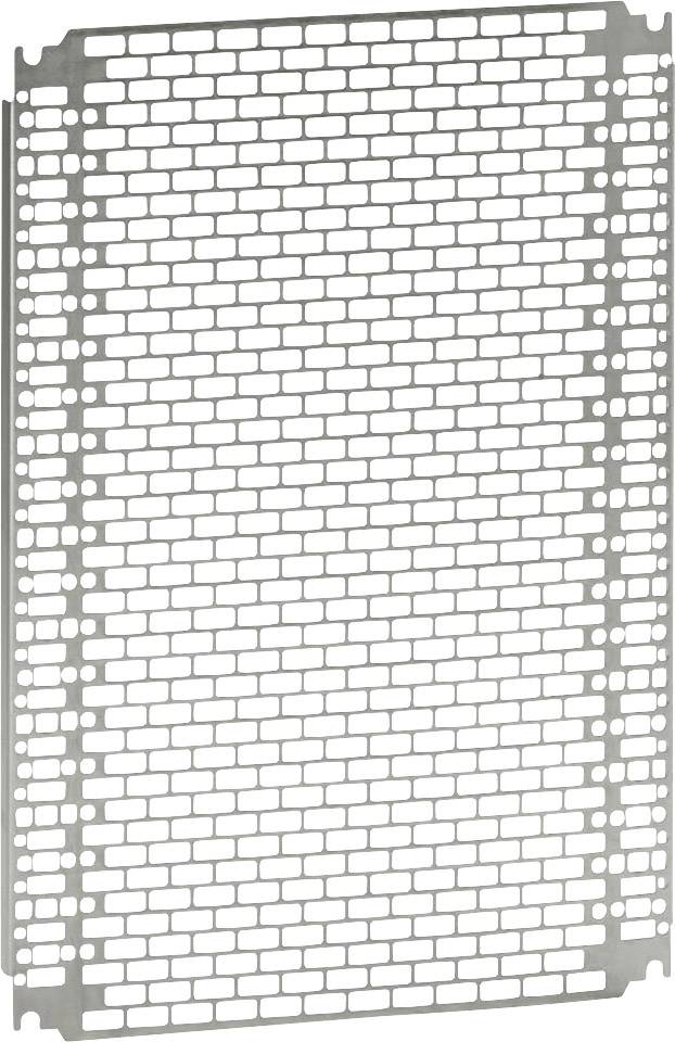 Une grille rectangulaire en métal avec un motif de briques, utilisée pour la ventilation ou comme couverture de protection dans des applications techniques.