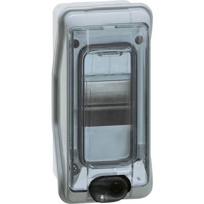 Boîte de protection électrique avec couvercle rabattable transparent pour protéger les interrupteurs ou les fusibles, gris-bleu.