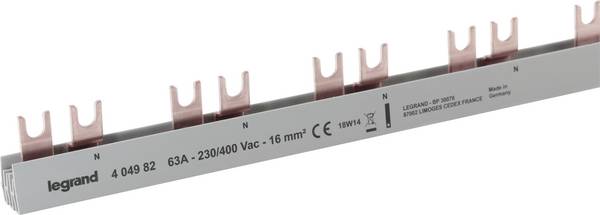 Legrand 404982 Rail à fourche Legrand 404982 2P, Afdd, 16Q Rail de phase     16 mm² 63 A  400 V   1 pc(s)