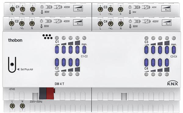 Theben KNX 4940275 Actionneur de gradation    DM 4 T KNX