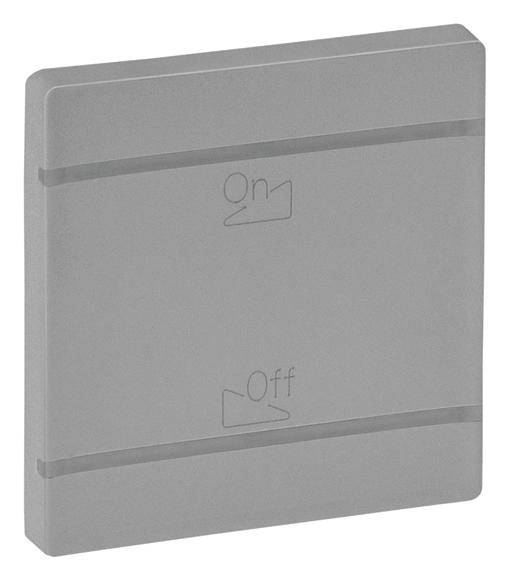 Interrupteur gris avec les inscriptions 'On' en haut et 'Off' en bas. Idéal pour le contrôle des appareils électriques.