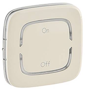 Interrupteur double, beige, avec 'On' en haut et 'Off' en bas.