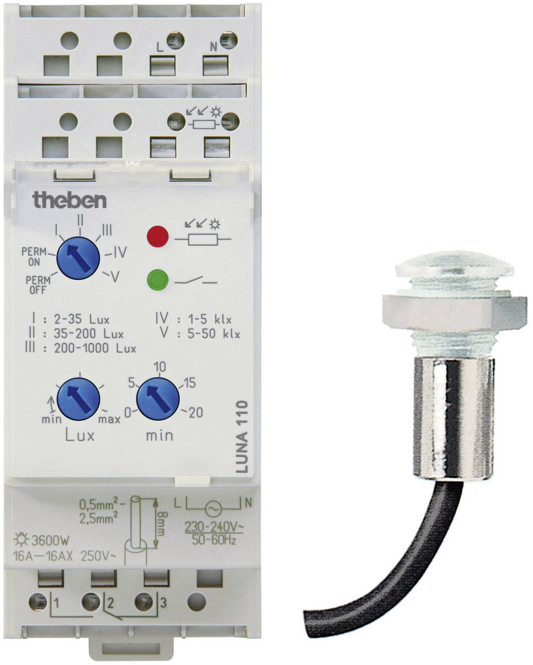 Theben LUNA 110 EL Interrupteur crépusculaire 1 pc(s) 240 V/AC 1 inverseur (RT)