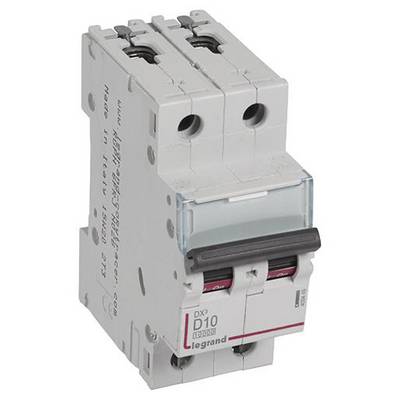 Un disjoncteur tripolaire de la marque Legrand, modèle DX³ D10, destiné à être utilisé dans les armoires électriques de distribution.