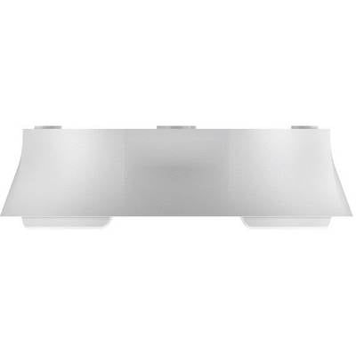Un objet blanc, de forme rectangulaire et aux coins arrondis, présentant deux légères protubérances sur le bord supérieur.