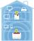 Diagramme d'une maison montrant l'amplification du Wi-Fi avec deux routeurs. Appareils connectés sur plusieurs étages : ordinateur, imprimante, tablette, smartphone.