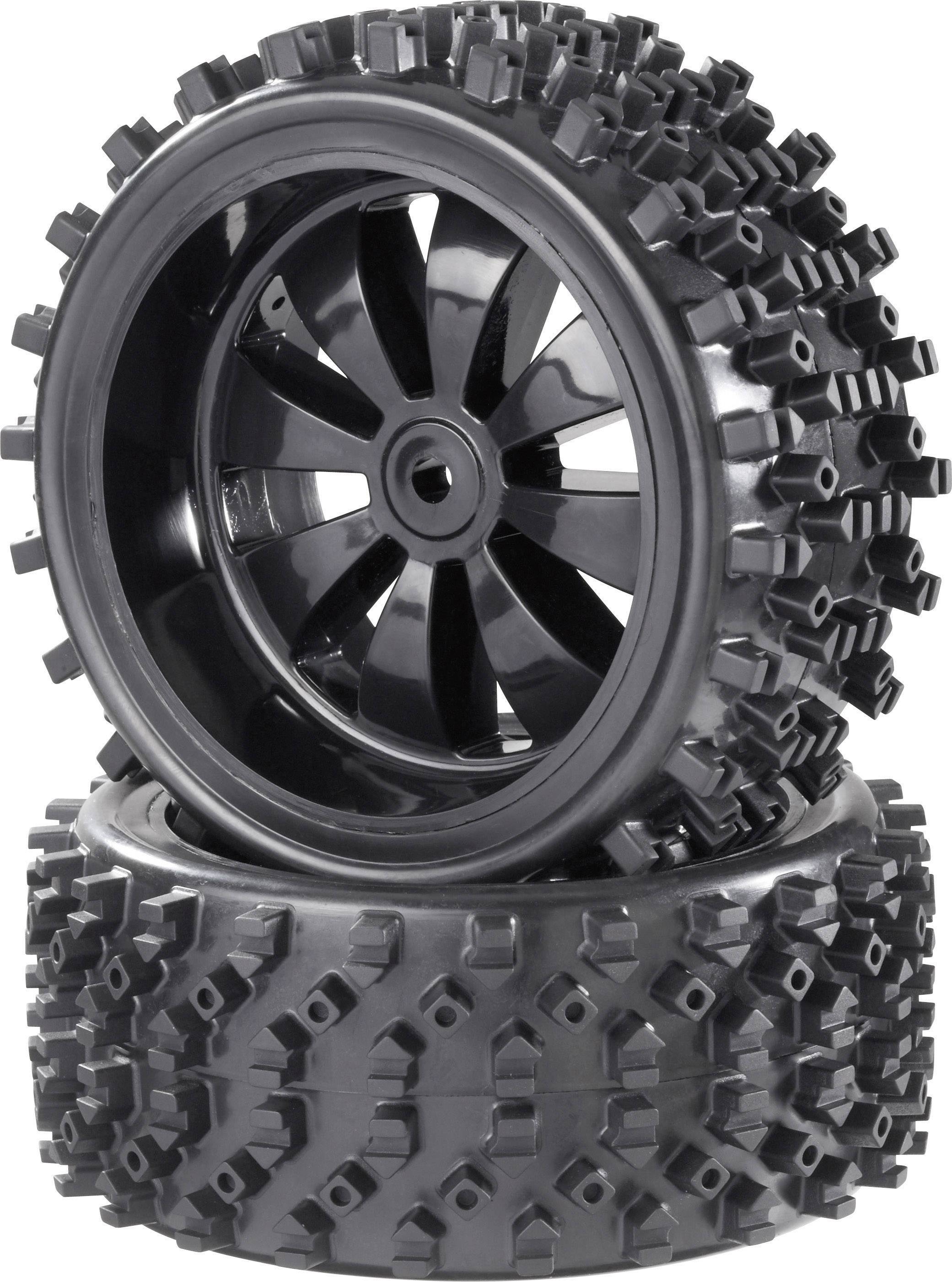 Reely 1:6 Buggy Roues complètes Block-Spike 8 rayons noir (brillant) 2 pc(s)