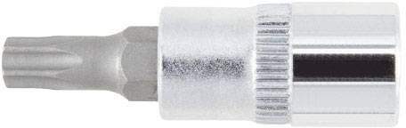 Un embout Torx en acier argenté, adapté pour les insertions de vis, est posé horizontalement.