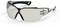 Lunettes de soleil sportives avec monture noire et verres légèrement teintés, adaptées aux activités de plein air par temps ensoleillé.