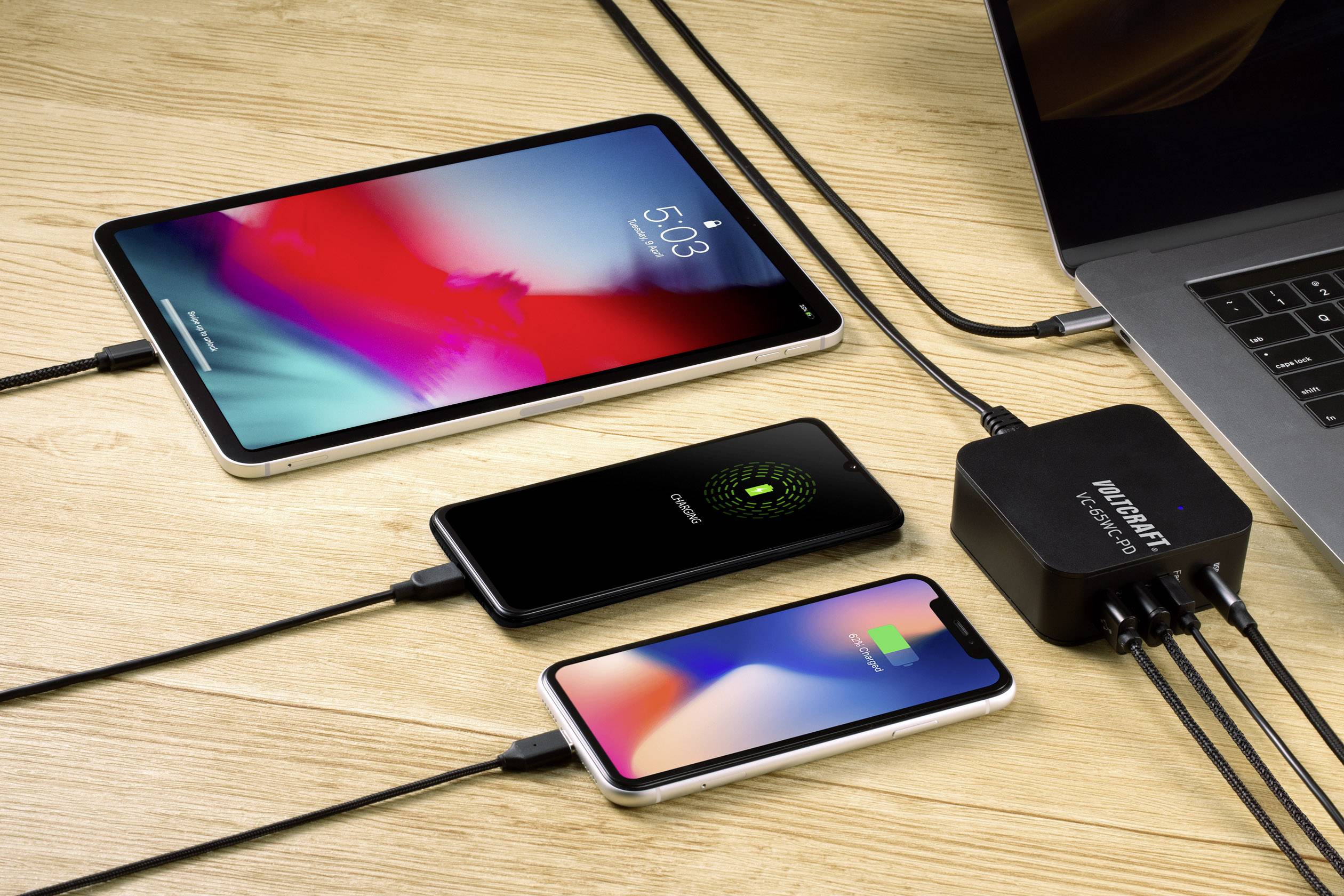 VOLTCRAFT;VC65WCPD;Station de charge USBUSBC™ 65 W, 1 x USBA à