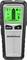 Un détecteur électronique à affichage vert montre des symboles et des mesures pour localiser des matériaux. Touches 'ON/OFF' et commande par flèches.