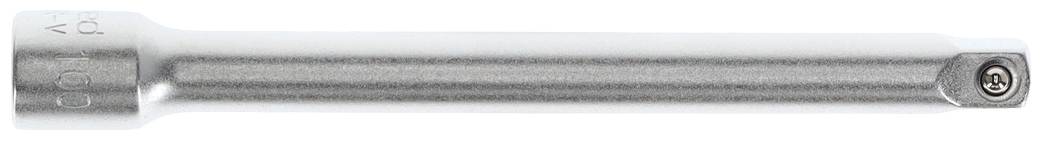 Rallonge de clé à cliquet en acier chrome-vanadium, de couleur argent, avec une prise carrée à une extrémité et un méplat.