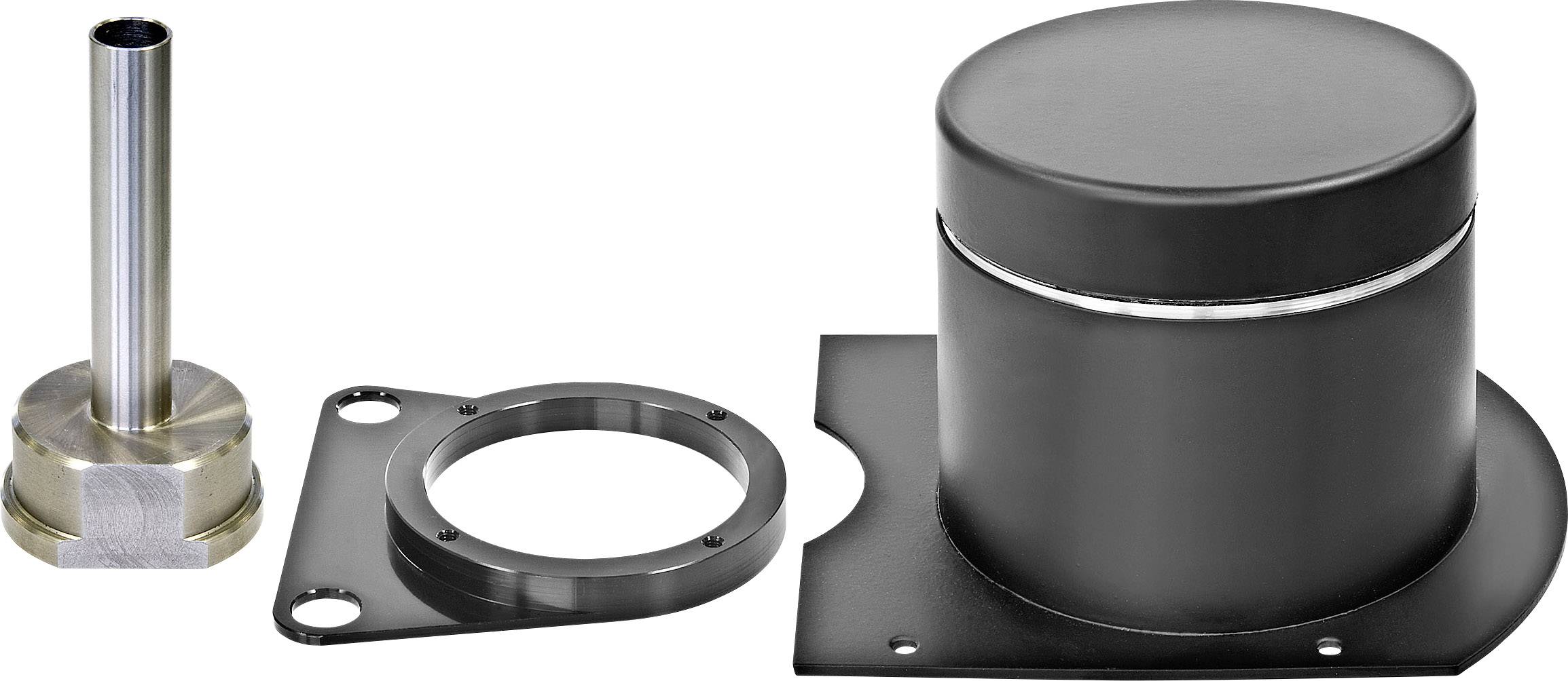 Trois pièces métalliques : un composant cylindrique, un tube avec embase hexagonale et un support circulaire. Composants pour applications techniques.