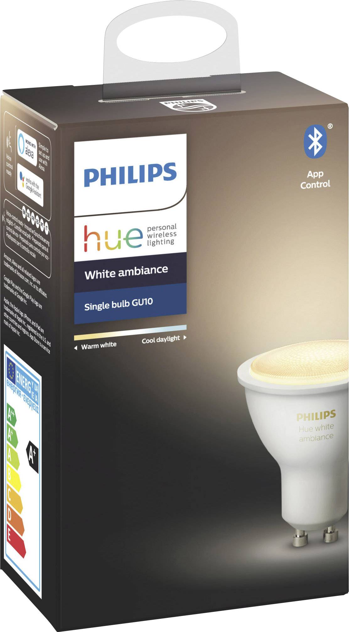 Ampoule à LED Philips LED 929001953301 CEE: G (A - G) White Ambiance GU10 5 W blanc chaud, blanc neutre, blanc froid CEE-14