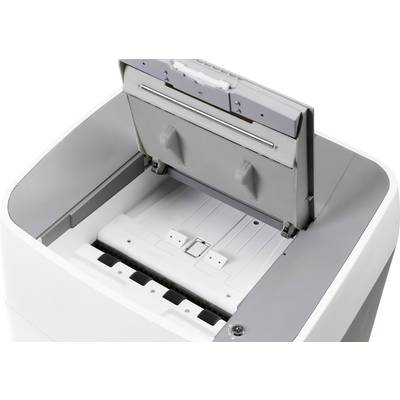 Scanner de documents ouvert avec le couvercle relevé, prêt à recevoir du papier. Adapté pour une utilisation bureautique.