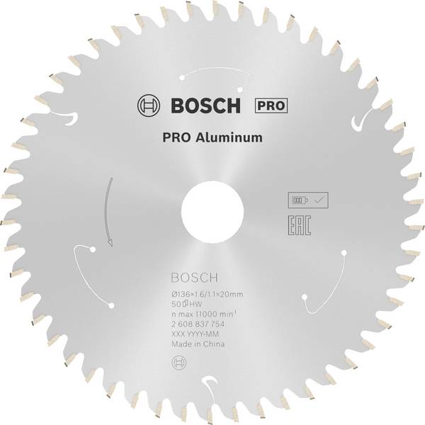 Bosch Accessories 2608837754 2608837754 Lame de scie circulaire 136 x 20 mm Nombre de dents: 50 1 pc(s)