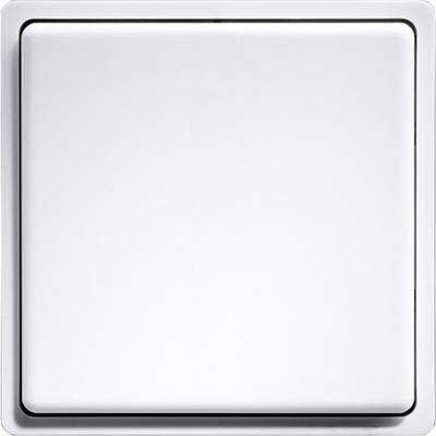 Interrupteur blanc au design épuré. Forme carrée avec un fin contour noir.