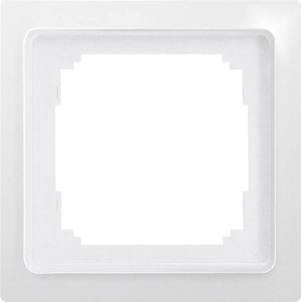 Un cadre carré blanc en plastique au centre avec une ouverture vide. Idéal pour interrupteurs ou prises électriques.