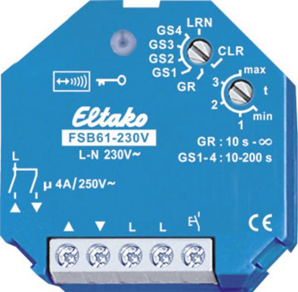 FSB61-230V Eltako sans fil Actionneur de volet roulant    encastré Puissance de coupure (max.) 1000 W Portée max. 30 m