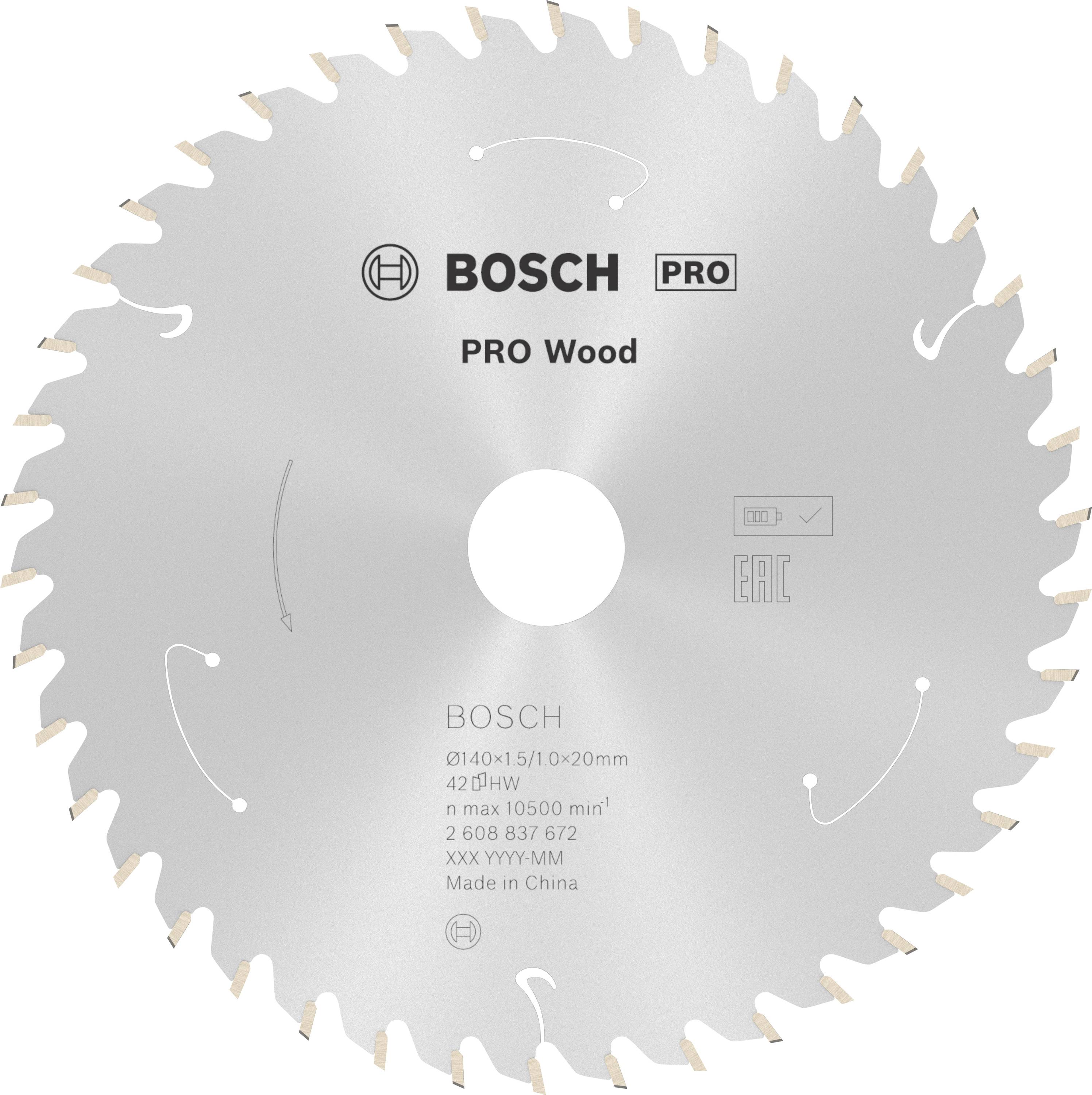 Bosch Accessories 2608837672 2608837672 Lame de scie circulaire au carbure 140 x 20 mm Nombre de dents: 42 1 pc(s)