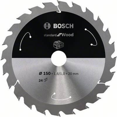 Lame de scie circulaire 'Bosch Standard for Wood', diamètre 150 mm, 24 dents, pour travaux sur bois.