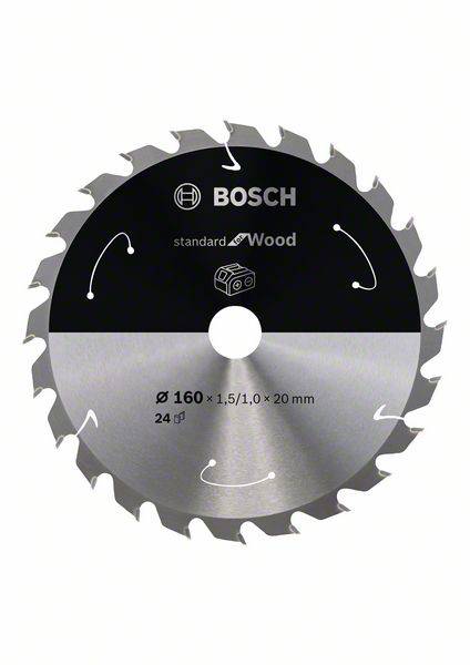 Bosch Accessories Bosch Power Tools 2608837676 Lame de scie circulaire au carbure 160 x 20 mm Nombre de dents: 24 1 pc(s)