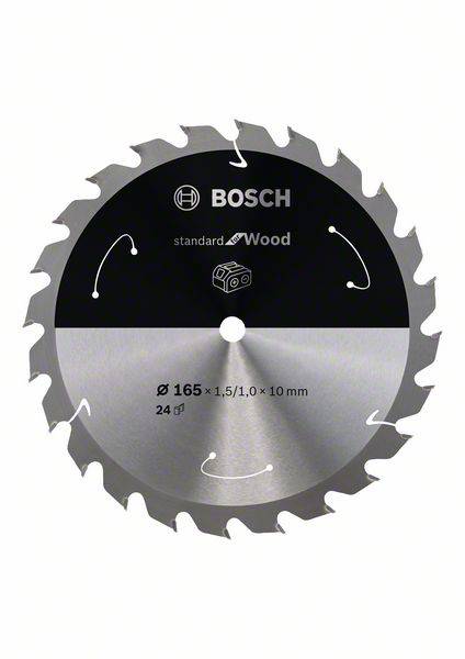 Bosch Accessories Bosch Power Tools 2608837679 Lame de scie circulaire au carbure 165 x 10 mm Nombre de dents: 24 1 pc(s)