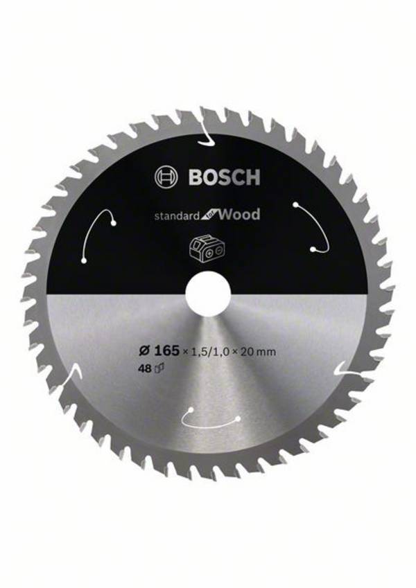 Bosch Accessories Bosch Power Tools 2608837687 Lame de scie circulaire au carbure 165 x 20 mm Nombre de dents: 48 1 pc(s)