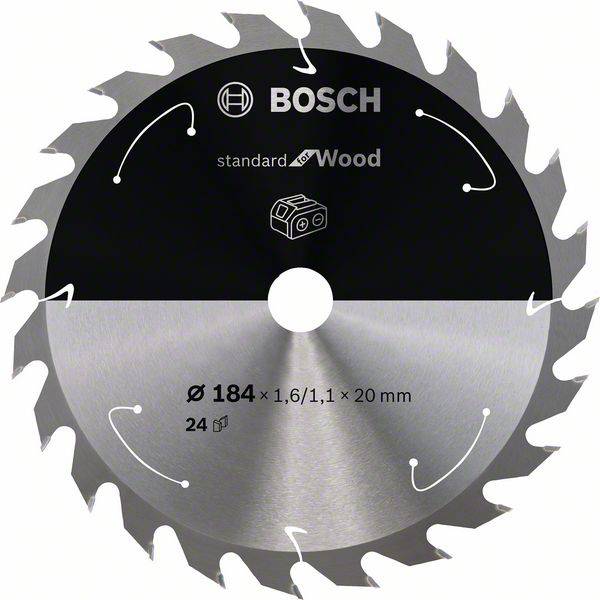 Bosch Accessories 2608837702 2608837702 Lame de scie circulaire au carbure 184 x 20 mm Nombre de dents: 24 1 pc(s)