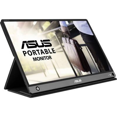 Un moniteur portable d'Asus est présenté ; le logo Asus et le texte « Moniteur portable » sont visibles à l'écran.