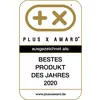 Logo des Plus X Awards avec le texte 'primé : Meilleur produit de l'année 2020'