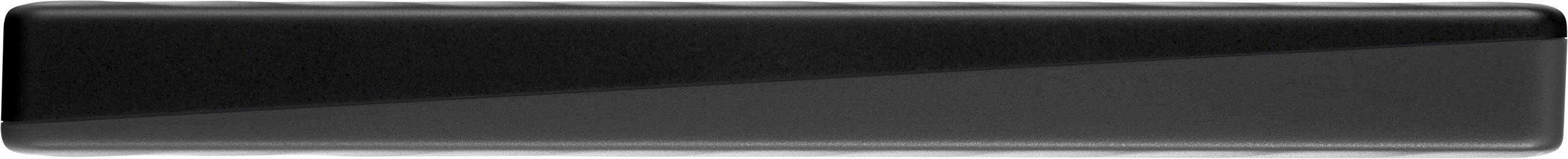 Barre fine, rectangulaire, noire avec un léger reflet.