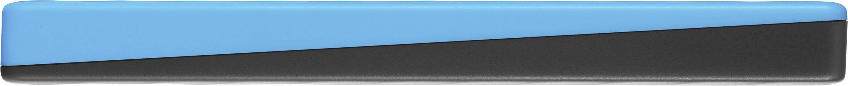 Barre diagonale bleue et noire.