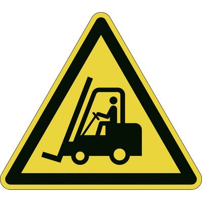Panneau d'avertissement : Attention, chariot élévateur en activité dans la zone.