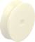 Une bobine en plastique blanc et rond.