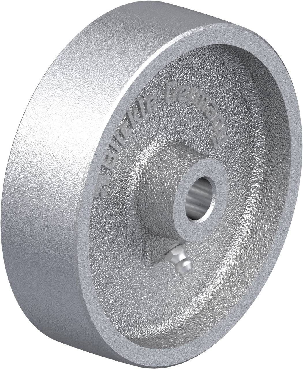 Un disque métallique argenté avec une ouverture au centre. La mention 'Made in Germany' est gravée sur le pourtour.