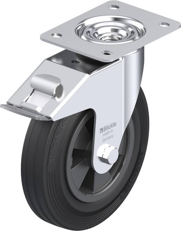 Blickle 394114 LE-VPP 200R-FI Roulette pivotante avec blocage Diamètre de la roue: 200 mm Capacité de charge (max.): 205 kg 1 pc(s)
