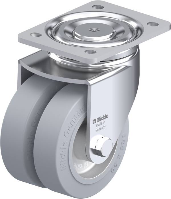 Blickle 852078 LHD-ALEV 125K-SG Double roulette pivotante Diamètre de la roue: 125 mm Capacité de charge (max.): 500 kg 1 pc(s)