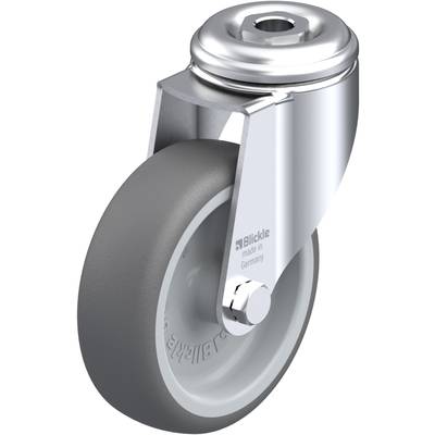 Un rouleau de transport gris avec support argenté portant l'inscription « Blickle made in Germany ».