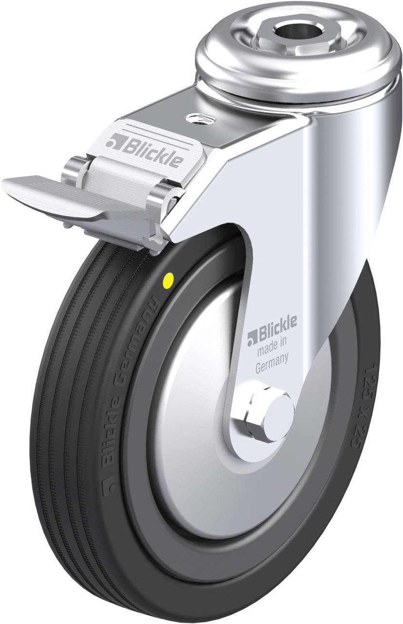 Blickle 223784 LKRA-VPA 125K-FI-EL-FA Roulette pivotante avec blocage Diamètre de la roue: 125 mm Capacité de charge (max.): 75 kg 1 pc(s)