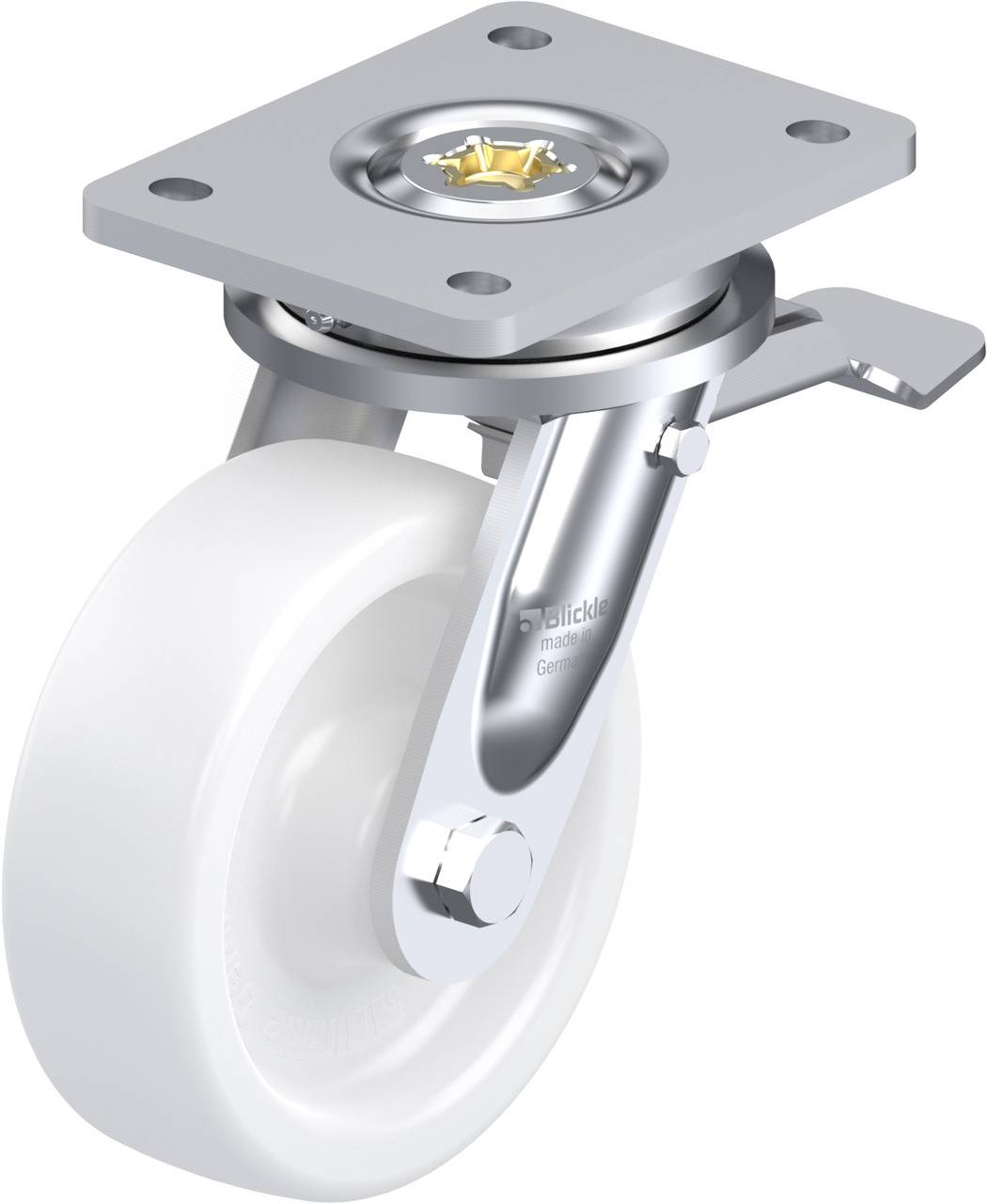 Blickle 100008 LO-SPO 150G-ST Roulette pivotante avec blocage Diamètre de la roue: 150 mm Capacité de charge (max.): 800 kg 1 pc(s)