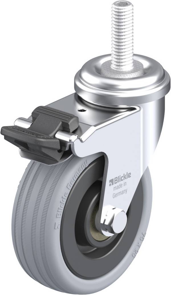 Blickle 275933 LRA-VPA 75K-FI-GS10 Roulette pivotante avec blocage Diamètre de la roue: 75 mm Capacité de charge (max.): 60 kg 1 pc(s)