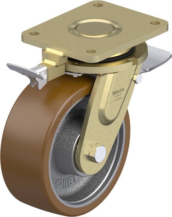 Blickle 852597 LS-GB 202K-ST-RI4 Roulette pivotante avec blocage Diamètre de la roue: 200 mm Capacité de charge (max.): 1600 kg 1 pc(s)