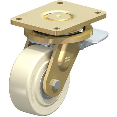 'Roue pivotante avec plateau et support, point de fixation orientable. Adapté pour le déplacement de meubles ou d'équipements.'